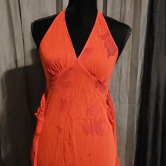 SIZE XS: Vintage Silk Victoria's Secret Halter Slip Gown - Picture 8 of 16